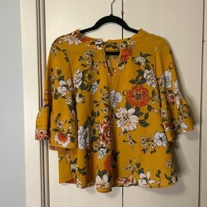 URBAN Romantics Yellow Floral Blouse